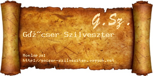 Gácser Szilveszter névjegykártya